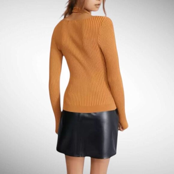 Size S Mink Pink Gianna Knit Top in Pecan - Picture 2 of 4